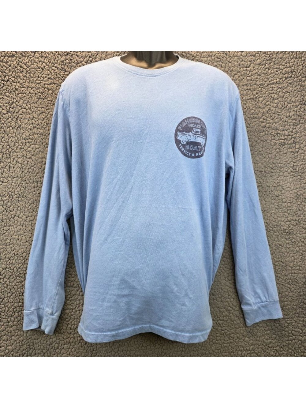Izod Saltwater Fisherman's Beach Long Sleeve T Shirt XL Relaxed Casual Coastal